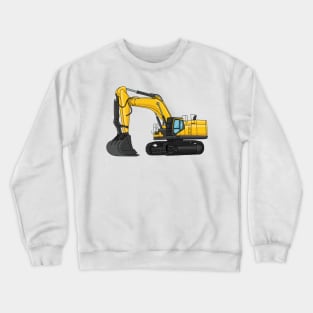 Crawler excavator cartoon illustration Crewneck Sweatshirt